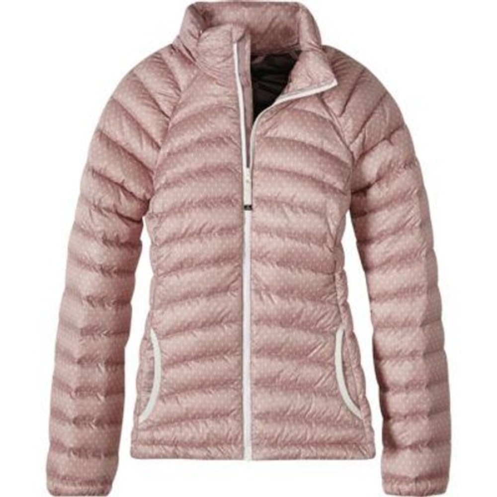 PrAna Womens XS Mauve Pink Micro Dot Down Puffer Jacket Full Zip Mock Neck Light